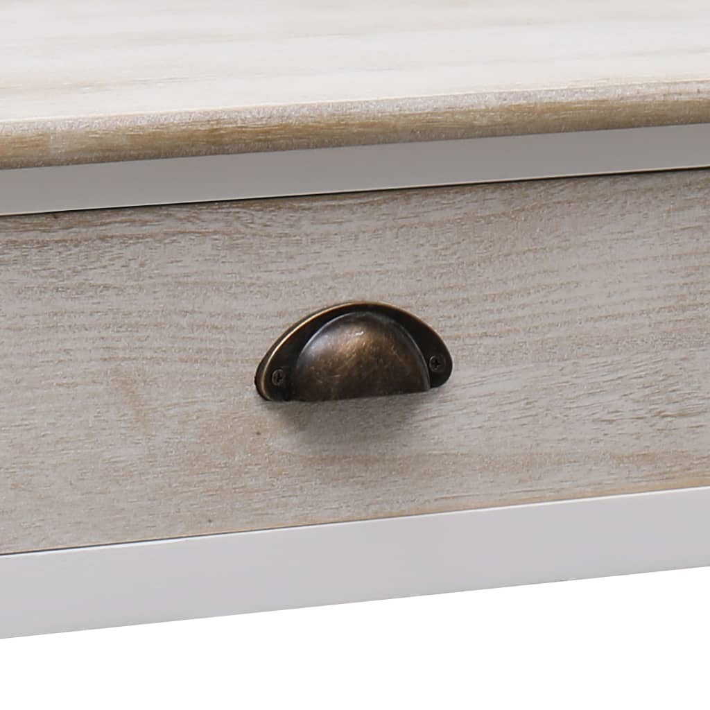 Coffee Table White and Natural 100x50x45 cm Wood