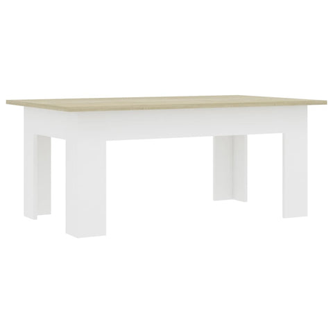 Coffee Table White and Sonoma Oak - Chipboard