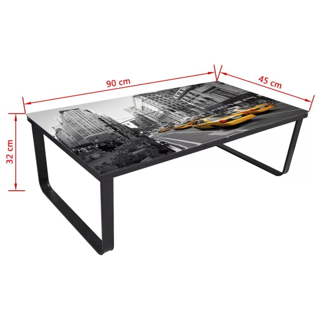 vidaxl25- Coffee Table With Glass Top Rectangular