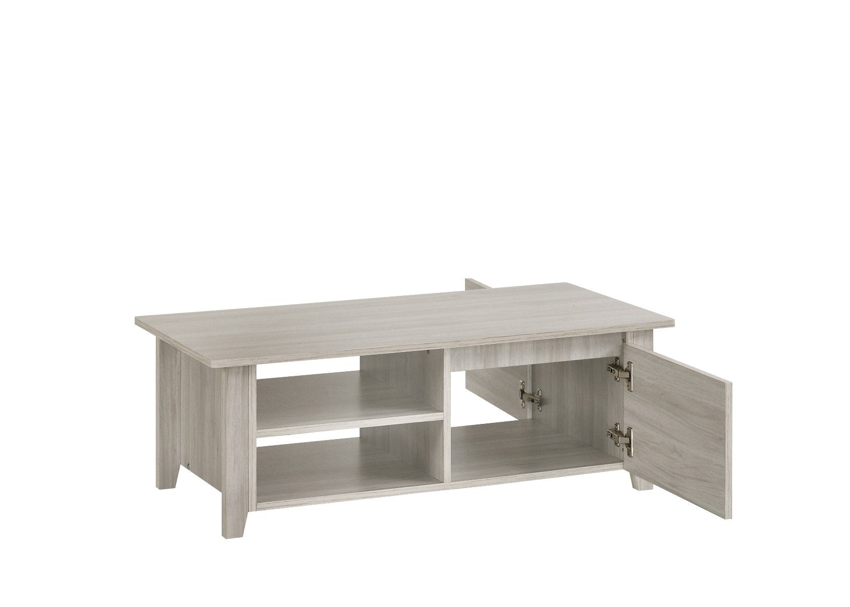 Living Room Coffee Table With Open Drawer In White Oak