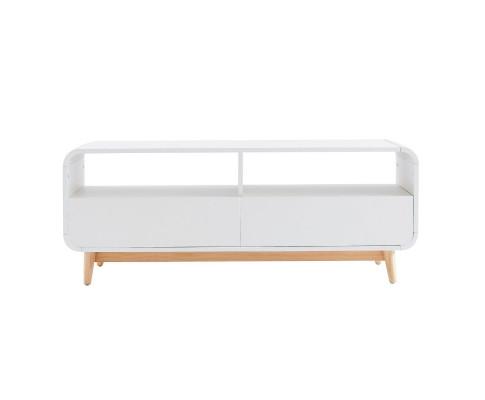 Living Room Coffee Table with Push to Open Drawers-White