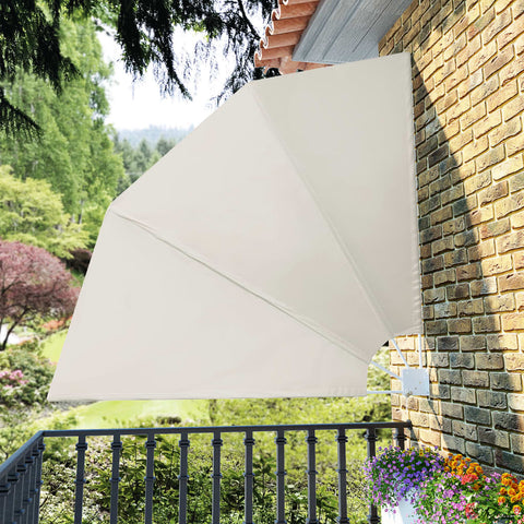 Collapsible Balcony Side Awning Cream 210x210 cm