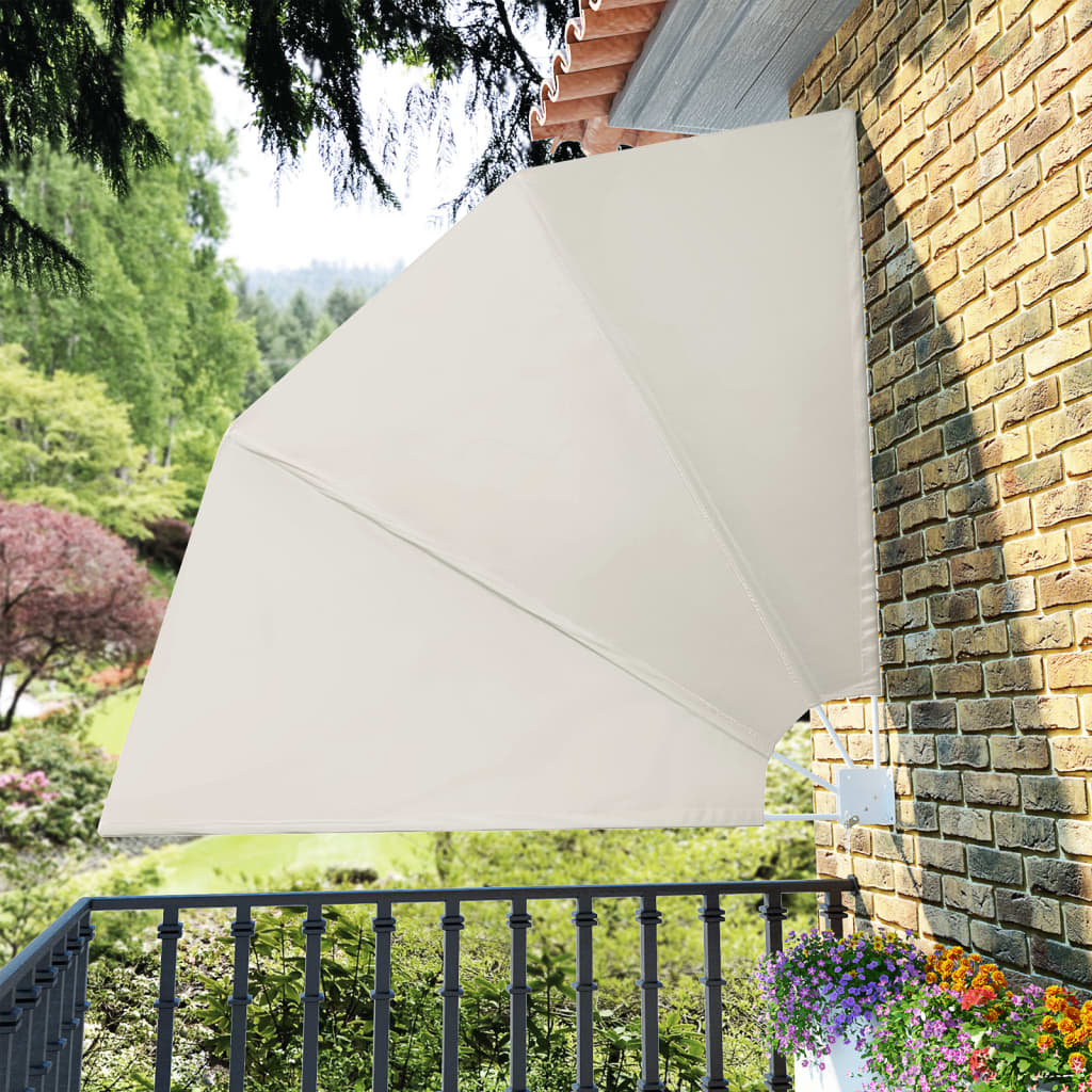 Collapsible Balcony Side Awning Cream - Simple deals