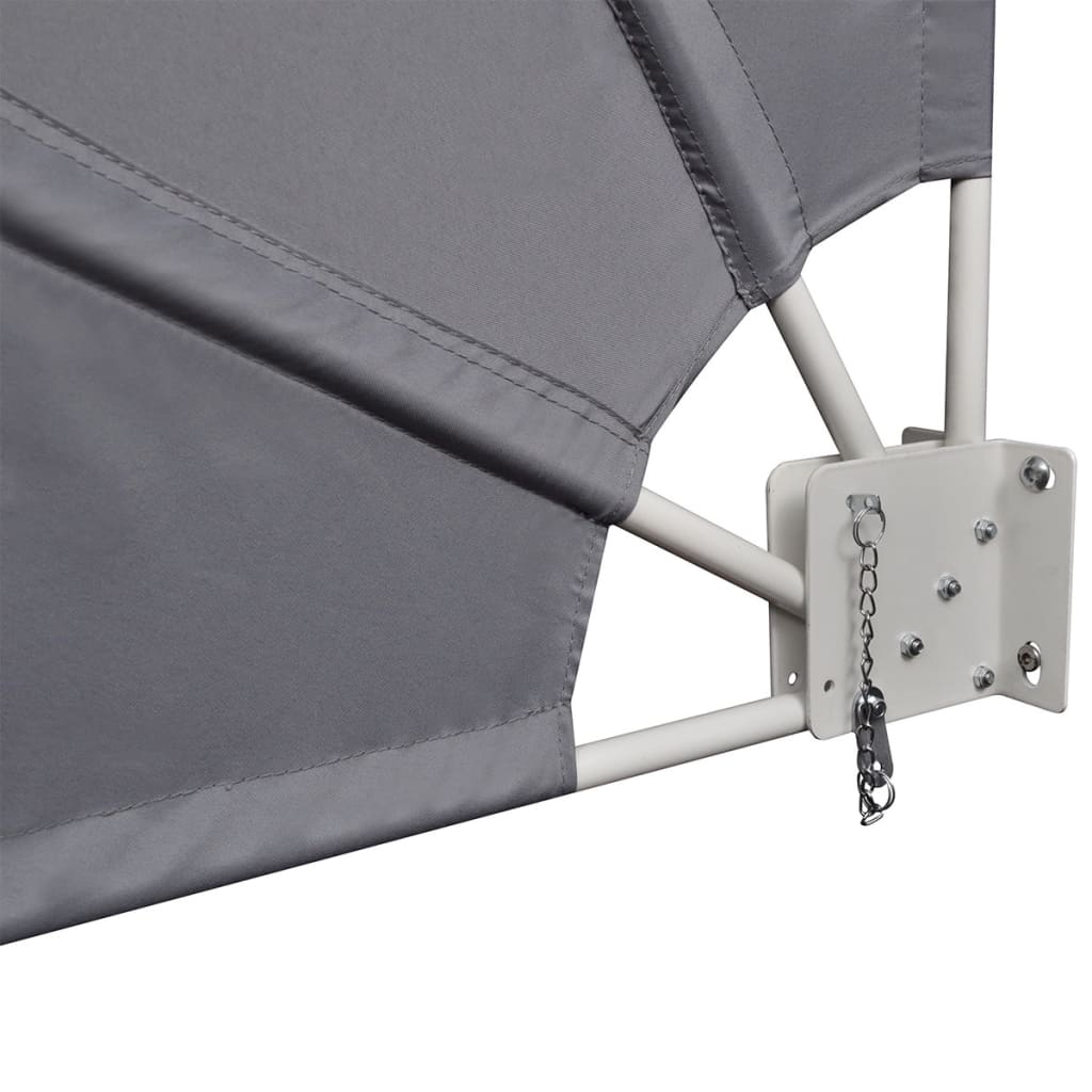 Collapsible Balcony Side Awning Grey 210x210 cm
