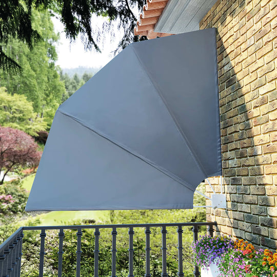 Collapsible Balcony Side Awning Grey - Simple deals