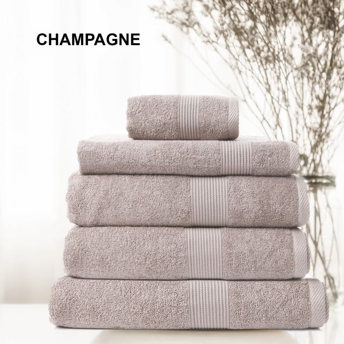 Comfort Cotton Bamboo Towel 5 Piece Set - Champagne