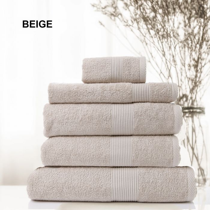 Comfort Cotton Bamboo Towel 5pc Set - Beige