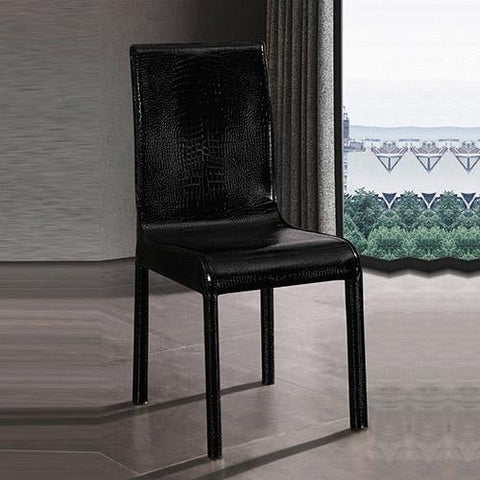 Dining Comfortable Leatherette Seat Dining Chair Black Colour