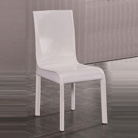 Dining Comfortable Leatherette Seat Dining Chair White Colour
