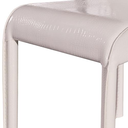 Dining Comfortable Leatherette Seat Dining Chair White Colour