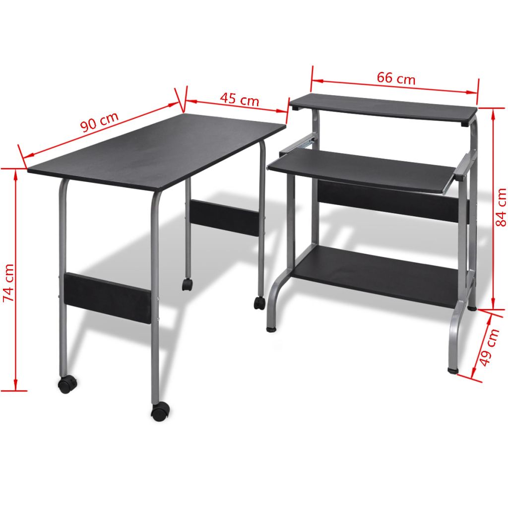 Computer Desk Adjustable Workstation Black