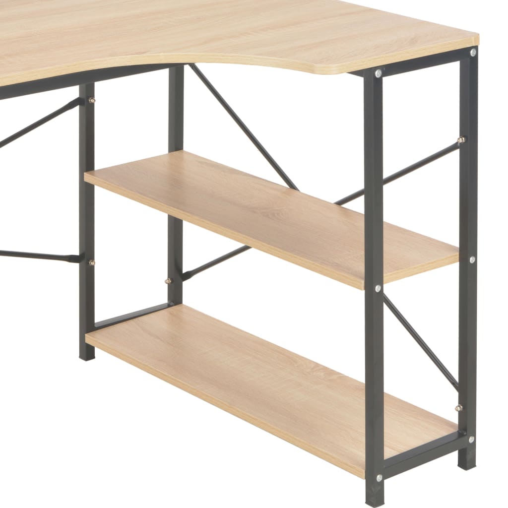 Computer Desk Black and Oak 120x72x70 cm