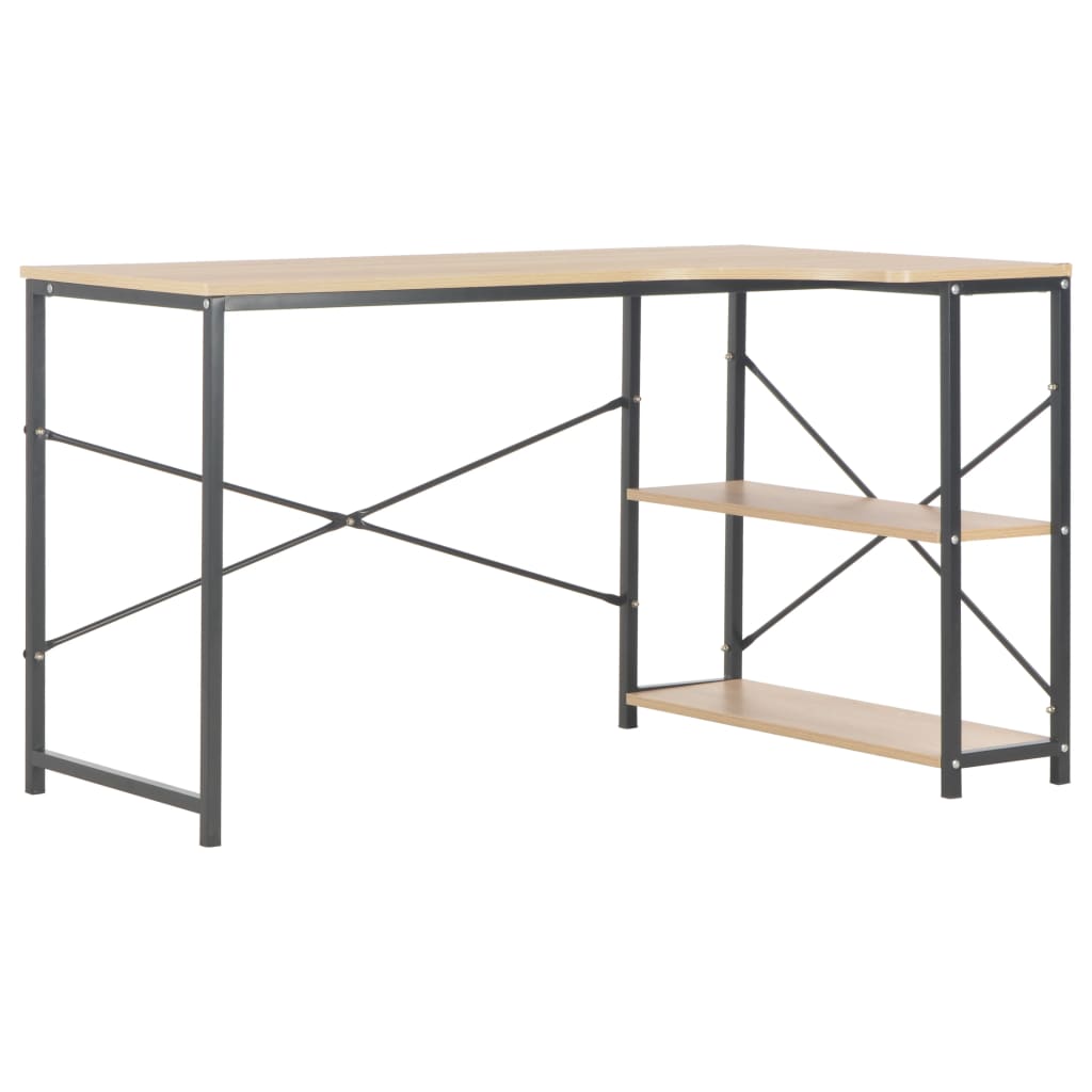 Computer Desk Black and Oak 120x72x70 cm