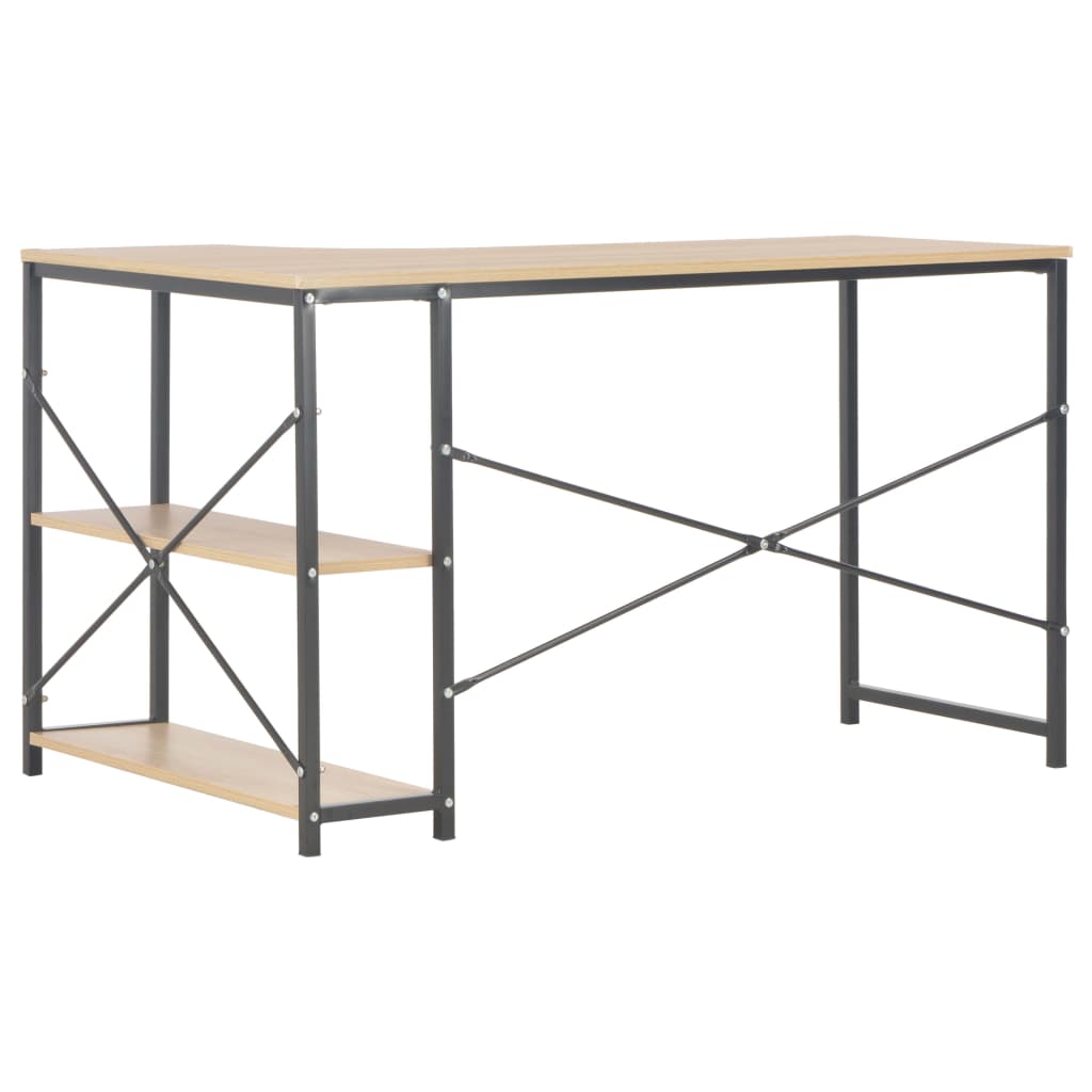 Computer Desk Black and Oak 120x72x70 cm