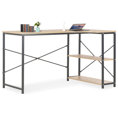 Computer Desk Black and Oak 120x72x70 cm