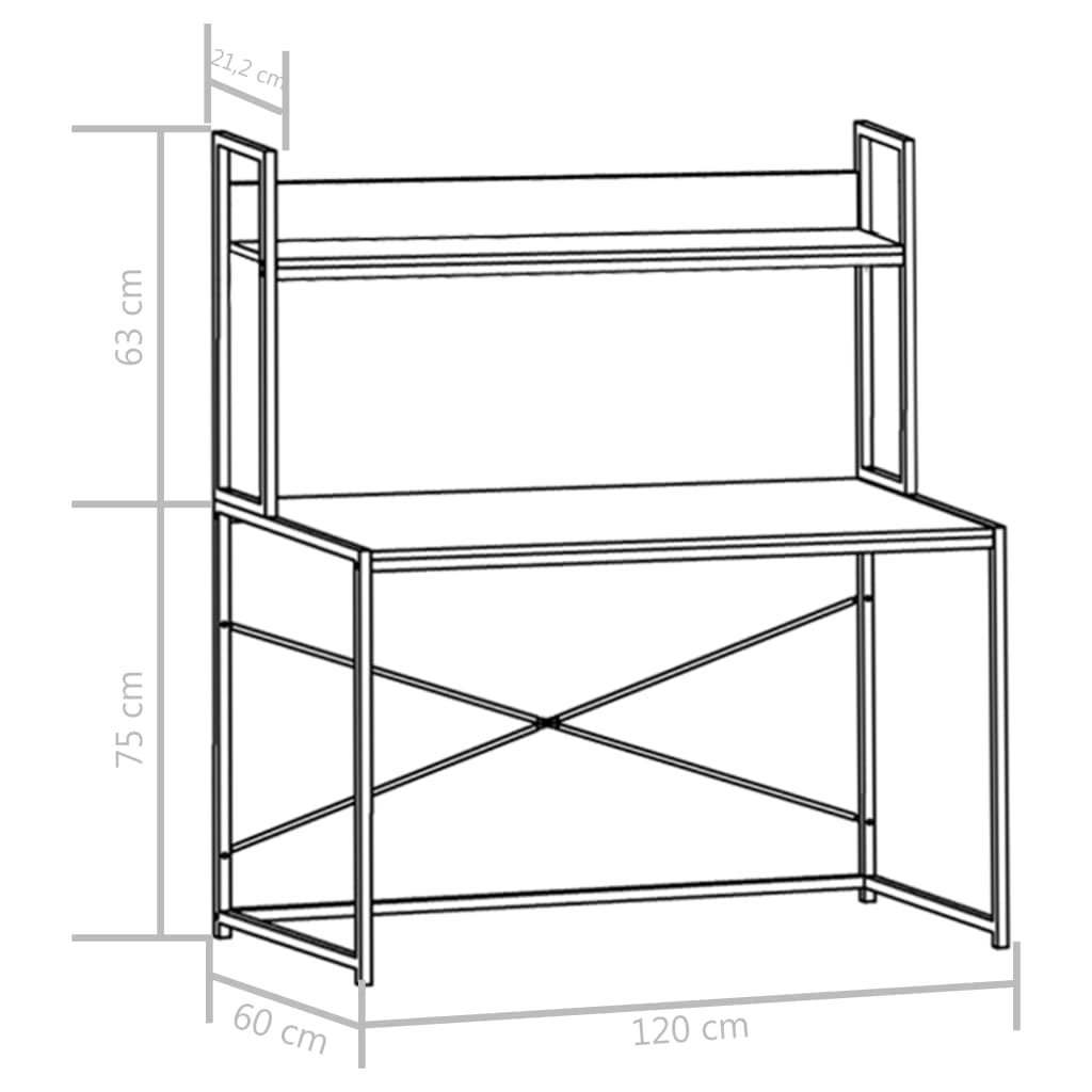 Computer Desk White 120x60x138 cm