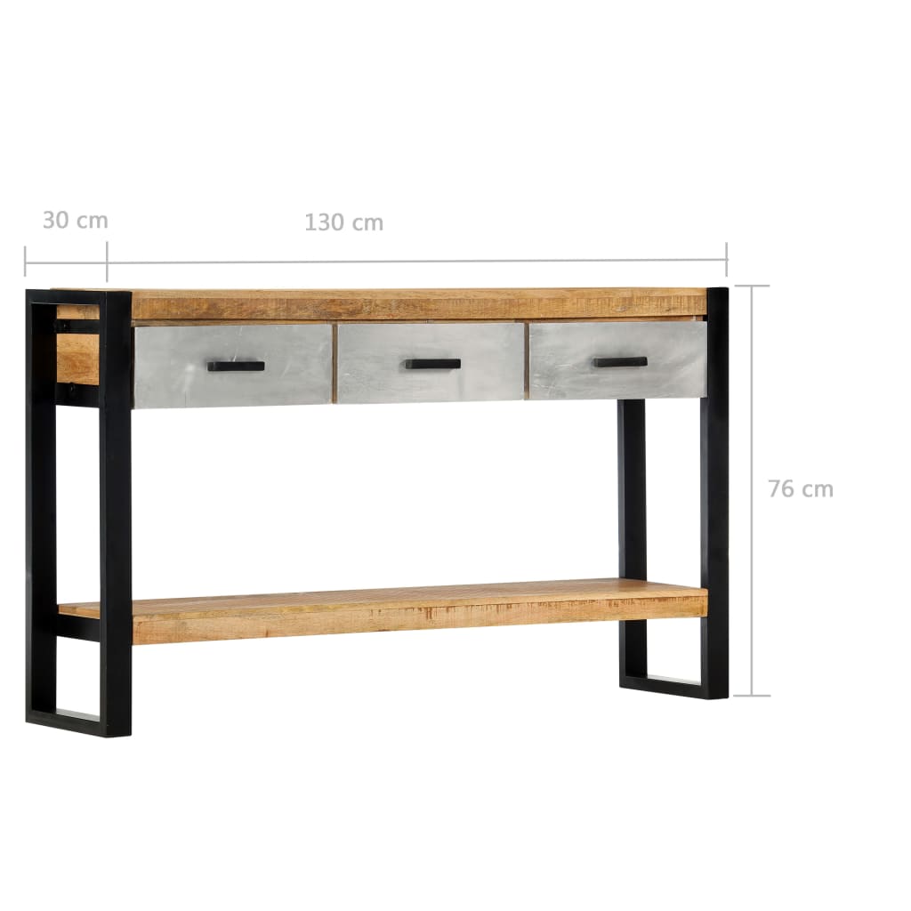 Console Table 130x30x76 cm Solid Mango Wood