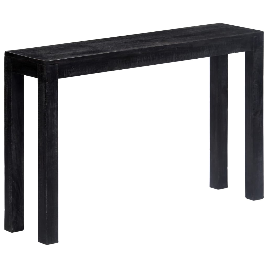Console Table Black 118x30x76 cm Solid Mango Wood