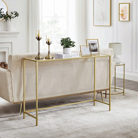 Console Table Tempered Glass Gold Lgt036A01