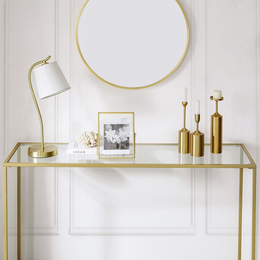 Console Table Tempered Glass Gold Lgt036A01