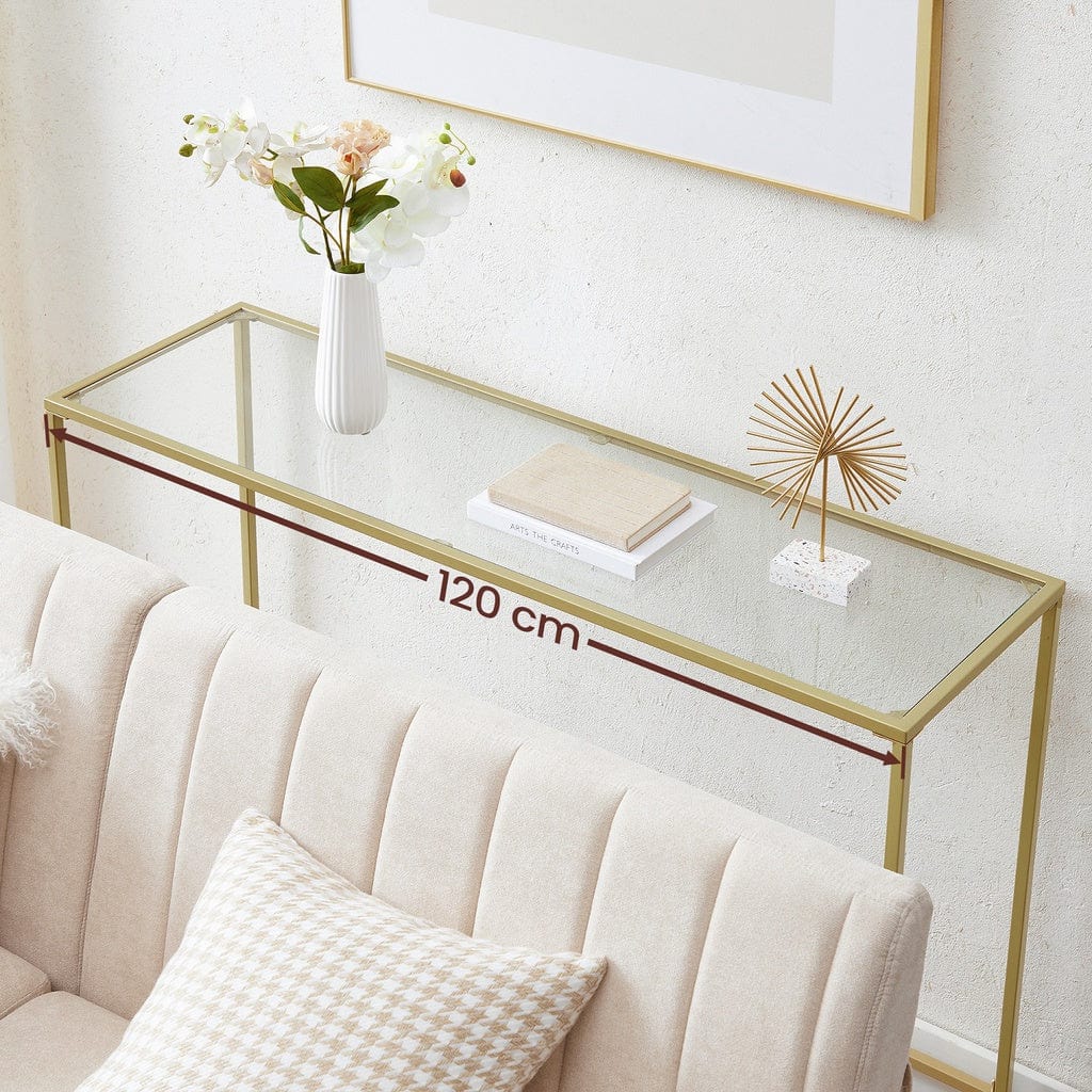 Console Table Tempered Glass Gold Lgt036A01