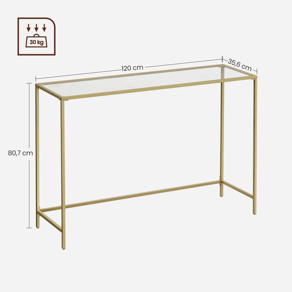 Console Table Tempered Glass Gold Lgt036A01