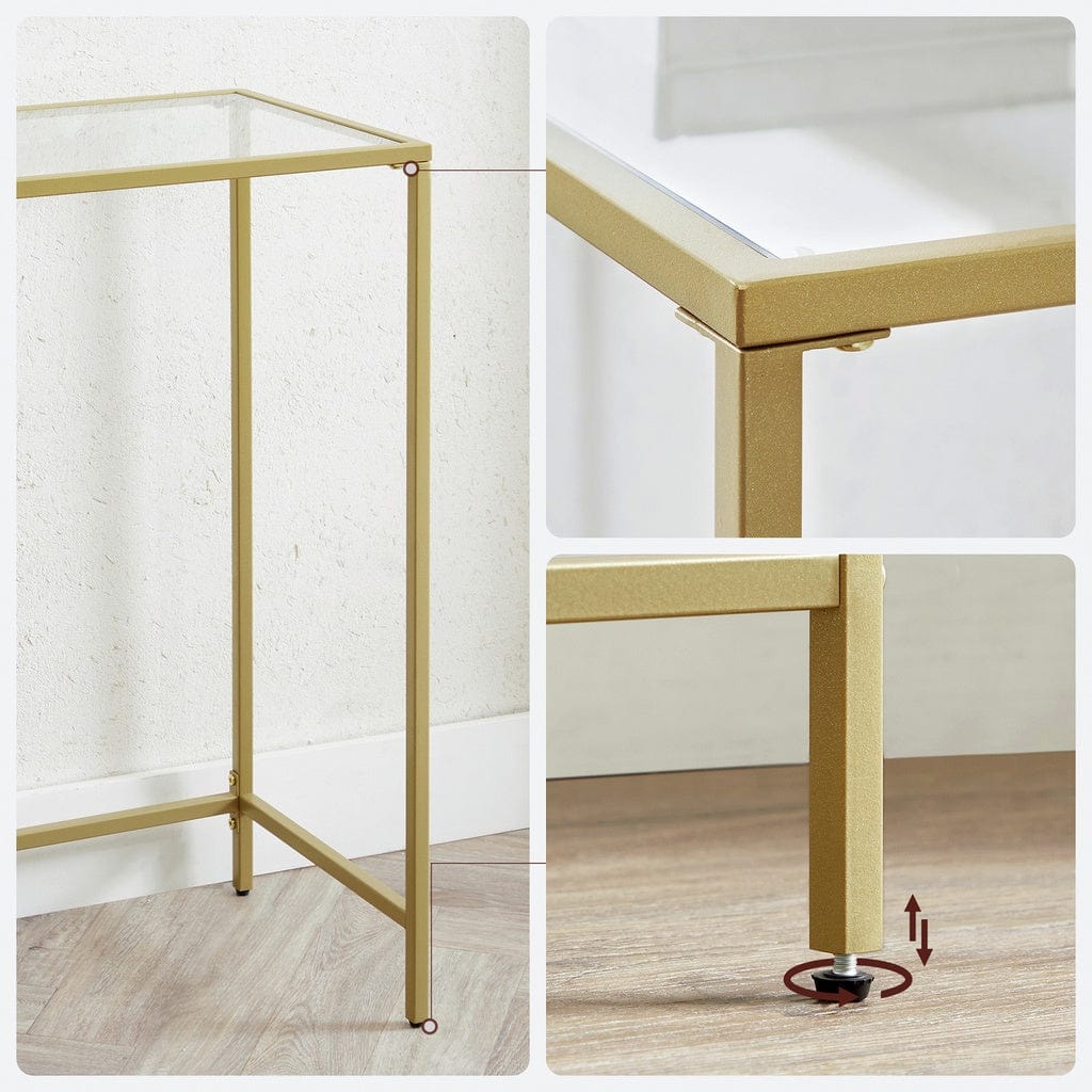 Console Table Tempered Glass Gold Lgt036A01