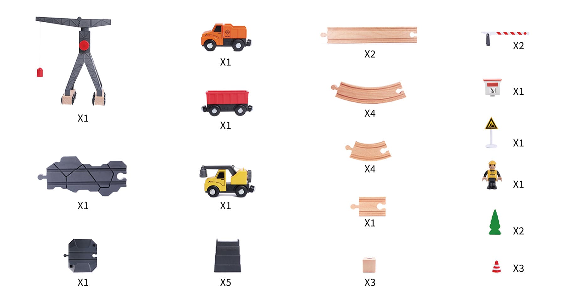 Construction Yard Train Set 35Pcs