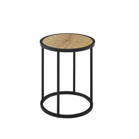Contemporary Side Table with Engineered Wood and Metal Frame
