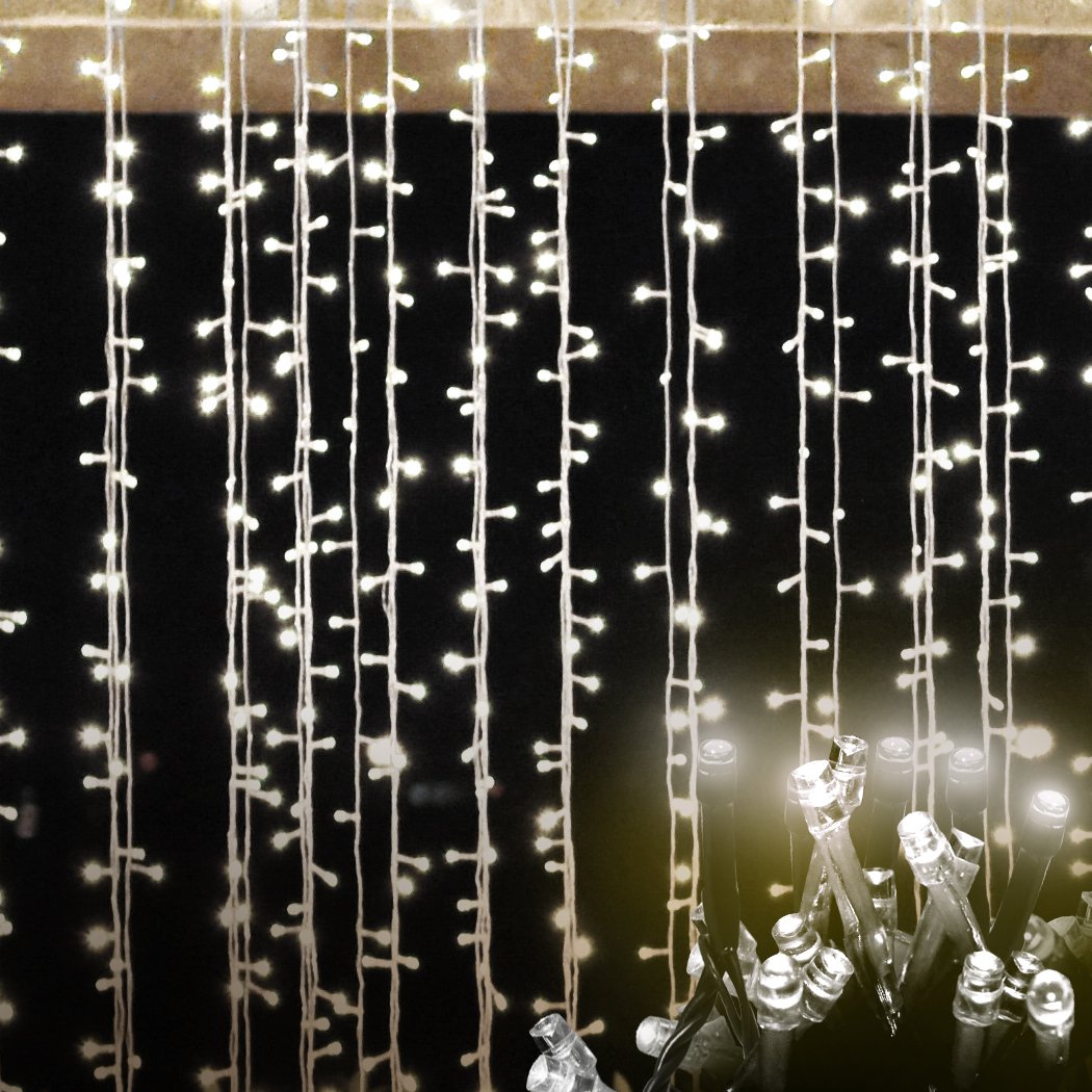 Lighting Cool white LED Curtain Fairy Lights Wedding Indoor Outdoor Xmas Garden Party Decor