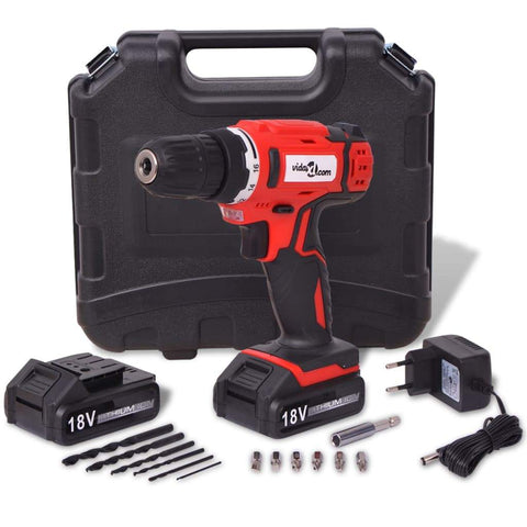 vidaxl30- Cordless Drill Driver Kit with 18 V Li-ion Batteries