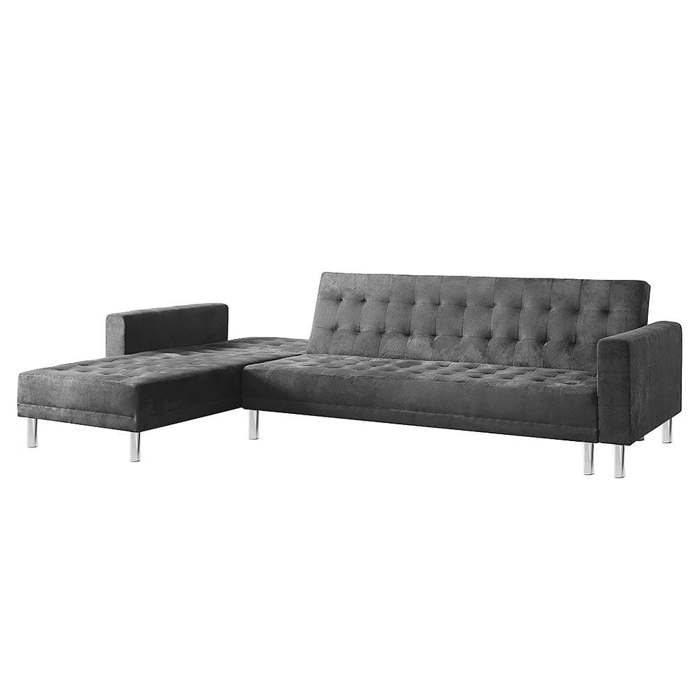 Corner Sofa Bed Couch with Chaise - Grey