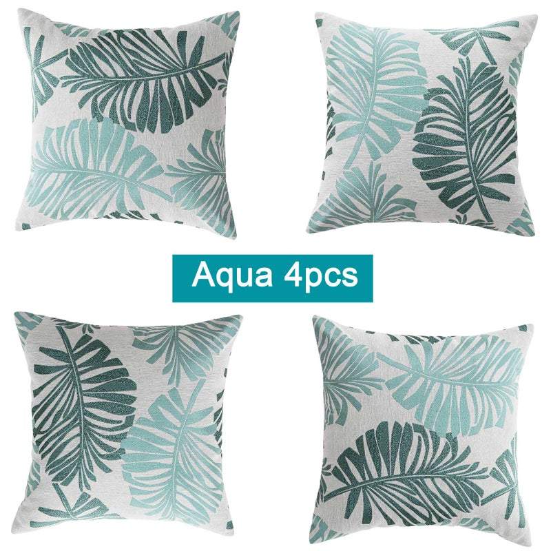Home & Garden > Others Cotton Linen Tropical Palm Cushion Covers 4pcs Pack