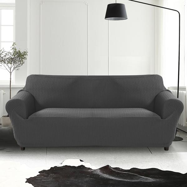 living room Couch Covers 4-Seater Dark Grey