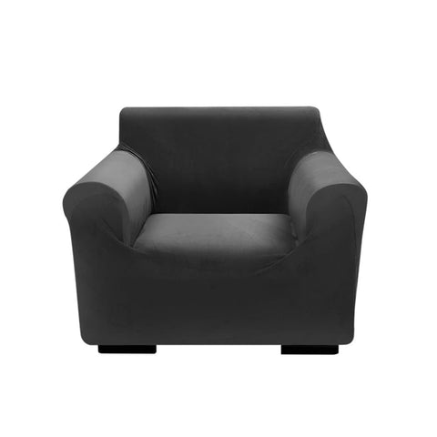 living room Couch High Stretch Sofa Lounge Cover Protector Recliner Slipcover 1 Seater Black