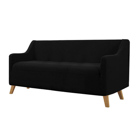 living room Couch Stretch Sofa Lounge Cover 3 Seater Black