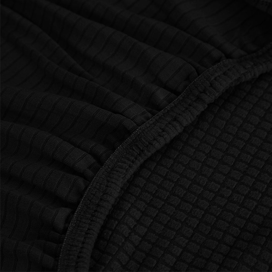 living room Couch Stretch Sofa Lounge Cover 3 Seater Black