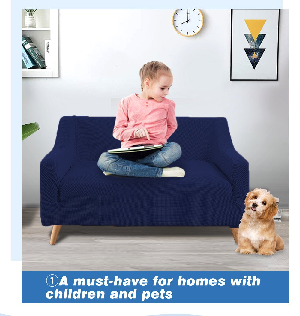 living room Couch Stretch Sofa Lounge Cover Protector Slipcover 2 Seater Navy