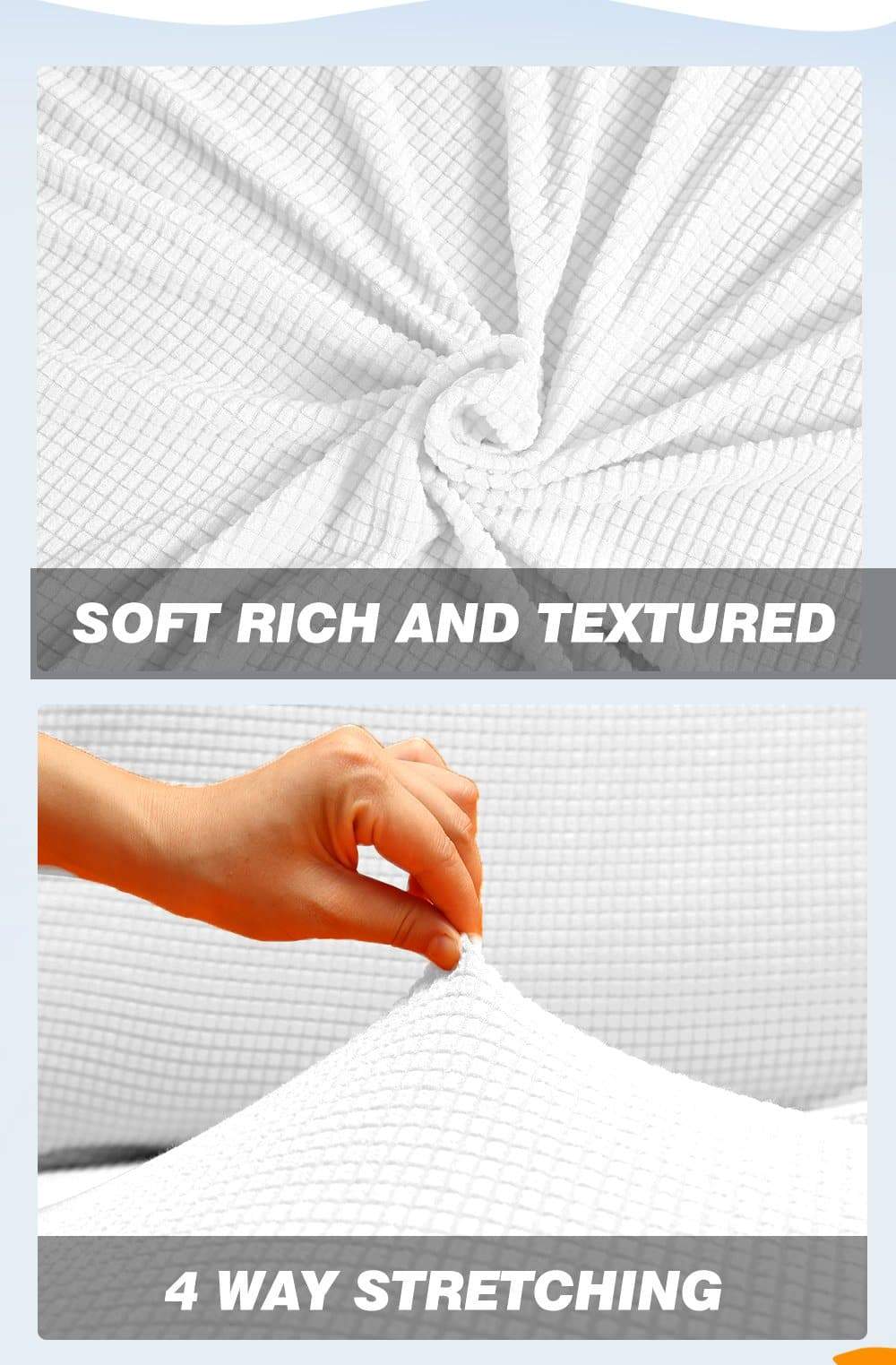 living room Couch Stretch Sofa Lounge Cover Protector Slipcover 2 Seater Off White