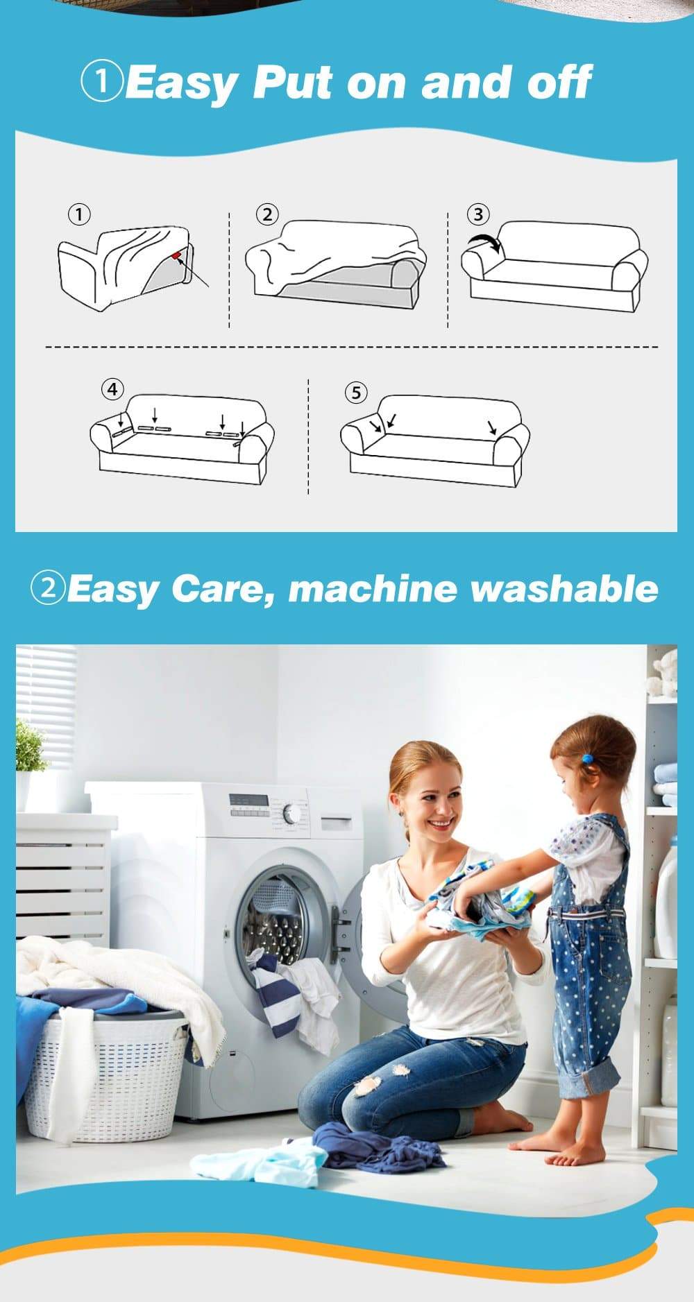 living room Couch Stretch Sofa Lounge Cover Protector Slipcover 4 Seater Chocolate