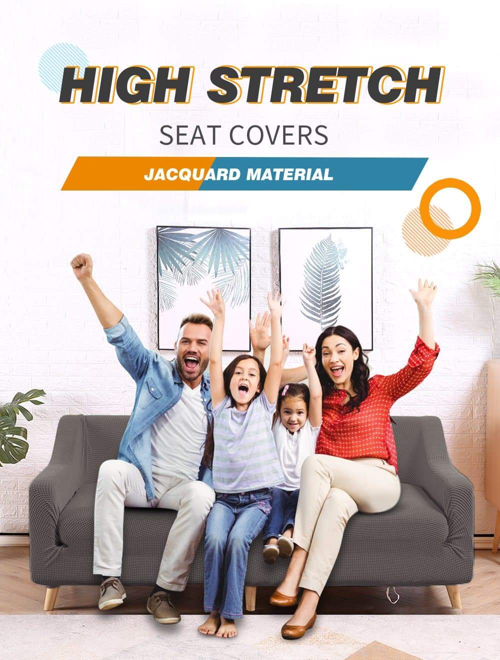 living room Couch Stretch Sofa Lounge Cover Protector Slipcover 4 Seater Chocolate