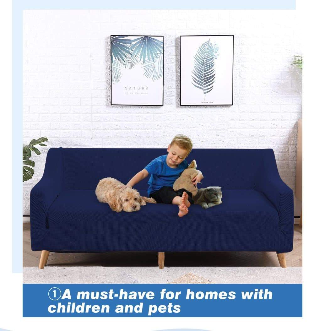 living room Couch Stretch Sofa Lounge Cover Protector Slipcover 4 Seater Navy