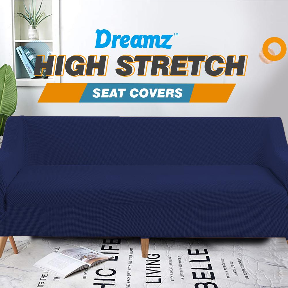 living room Couch Stretch Sofa Lounge Cover Protector Slipcover 4 Seater Navy