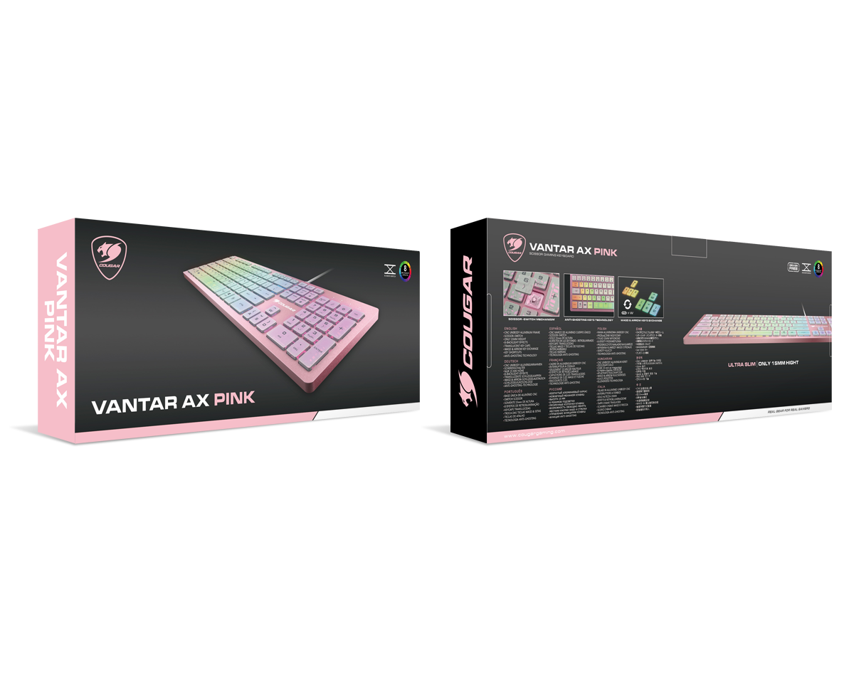 Gaming Keyboard Cougar Vantar-AX Pink (CGR-WRXMX-VAP) RGB Gaming keyboard