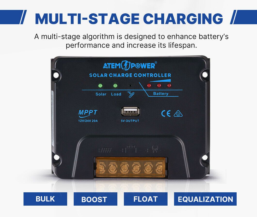CPY-1220 12V/24V 20A  USB MPPT Solar Panel Battery  Charge Controller