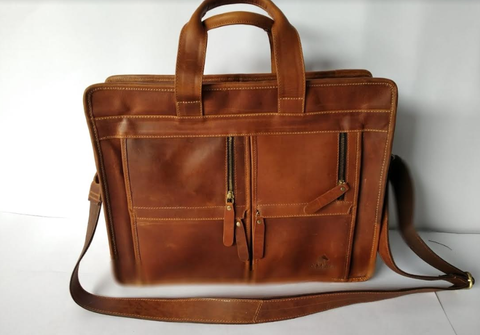 Crafted Bosski Leather Messenger Bag