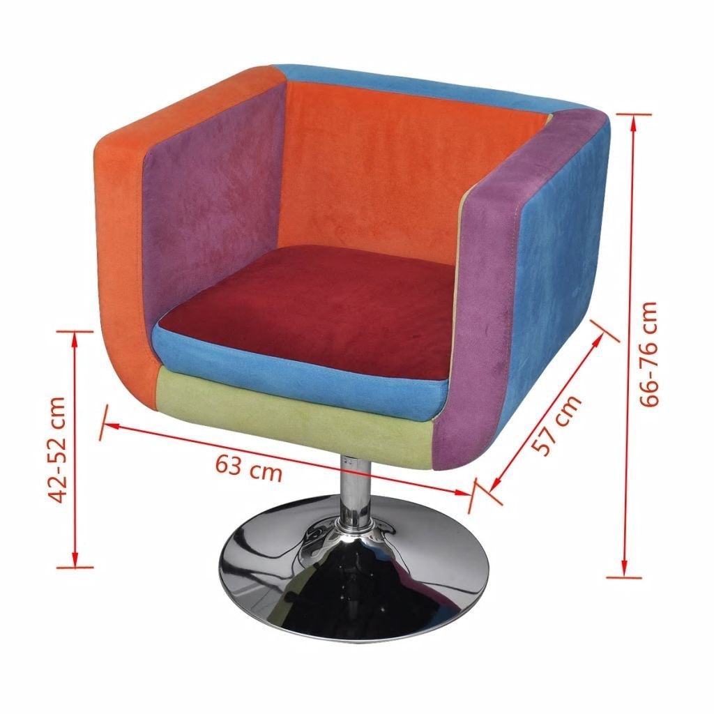Cube Armchair with Patchwork Design Fabric