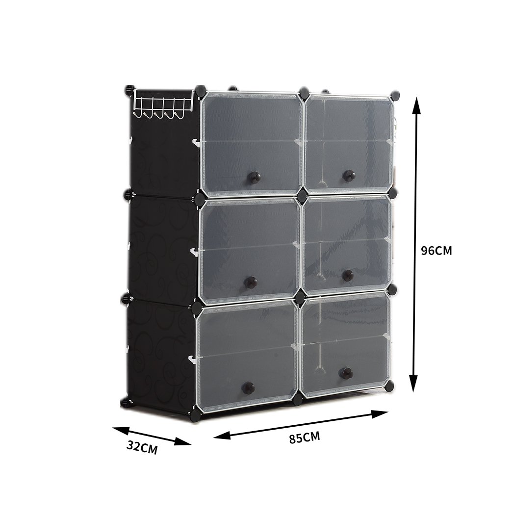 Bedroom Cube Cabinet Shoe Storage Cabinet 6 Tier