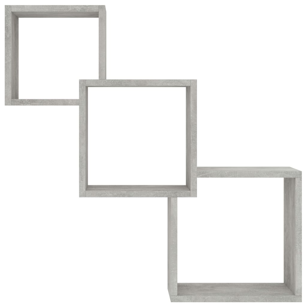 Cube Wall Shelves Concrete Grey 84.5x15x27 cm Chipboard