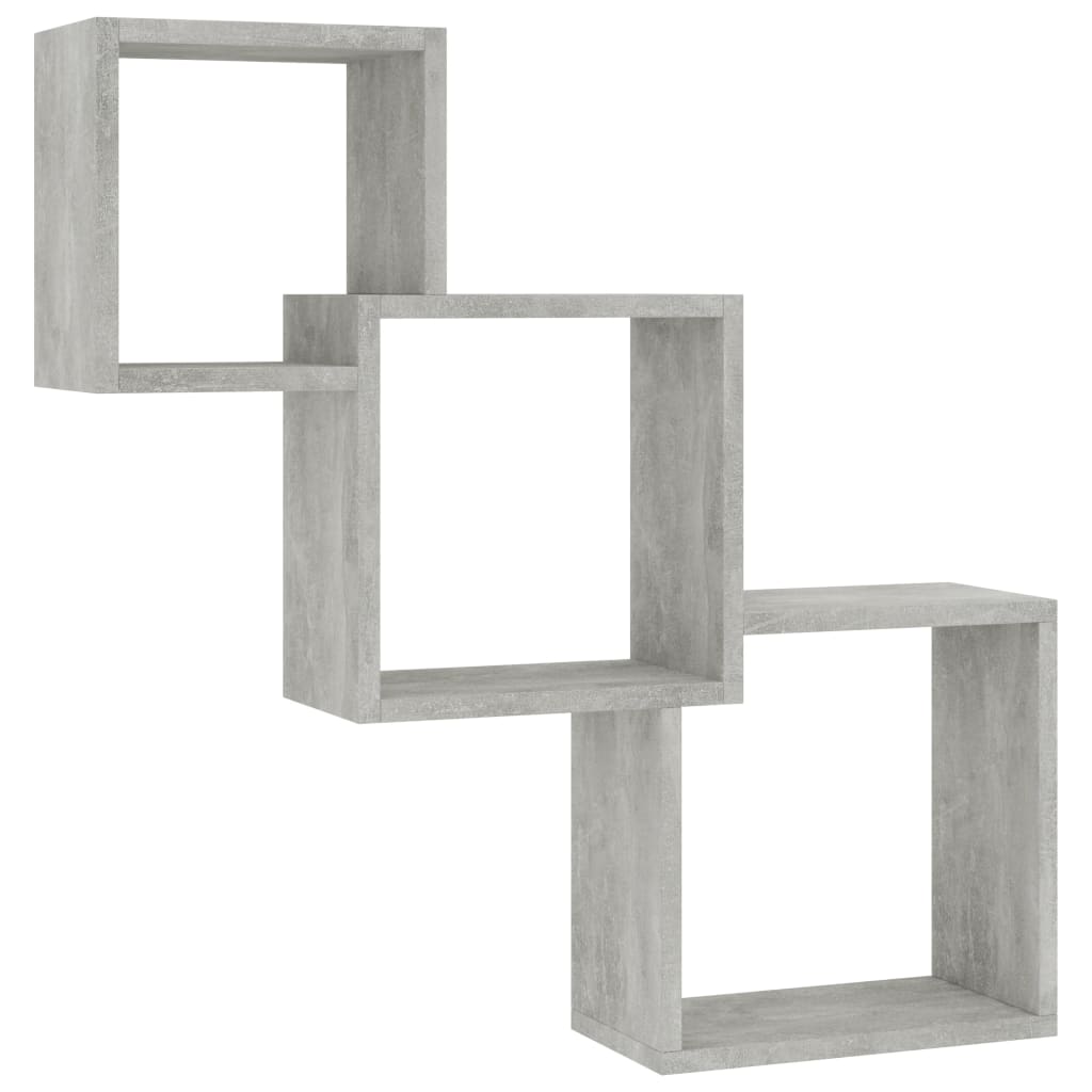Cube Wall Shelves Concrete Grey 84.5x15x27 cm Chipboard